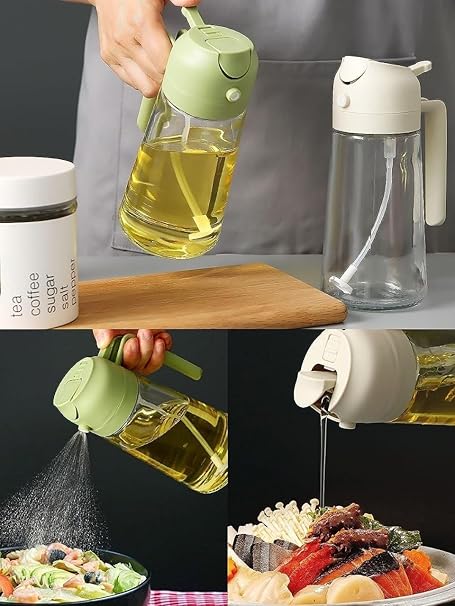 Glass Oil Sprayer And Dispenser Bottle For Kitchen2 In 1 500ML