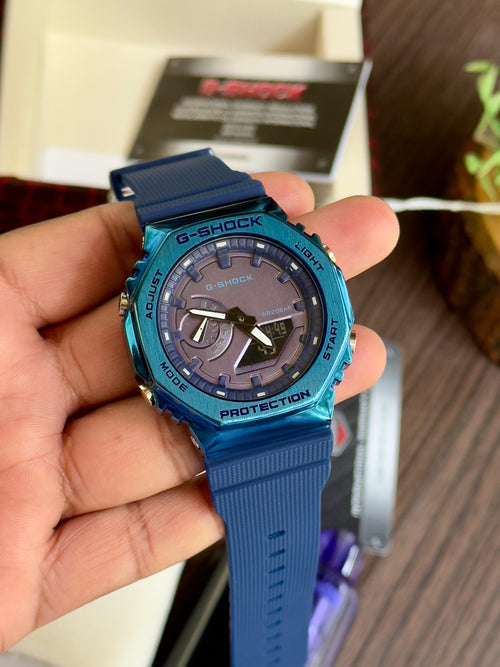G-Shock stuns with its bold blue bezel and sleek